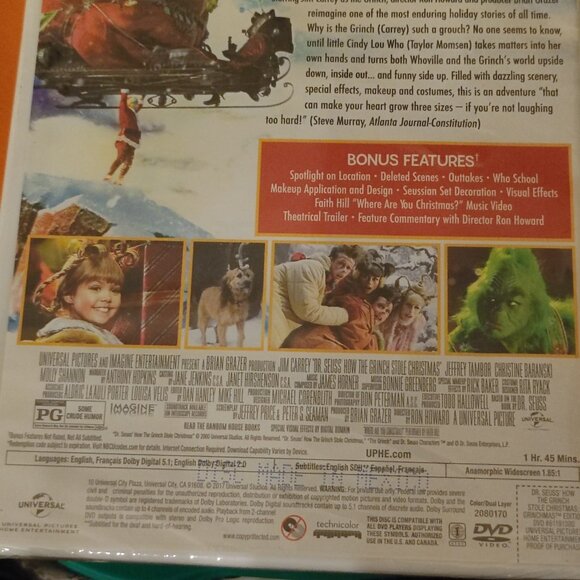 Dr Seus How the Grinch Stole the Christmas DVD + Digital HD Grinchmas Edition - Picture 5 of 6